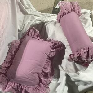 Rose colored pillows bolster round and rectangular removable covers nwot